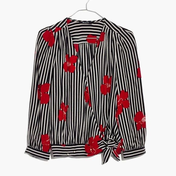 Madewell Wrap Top in Candied Orchids - Picture 4 of 6